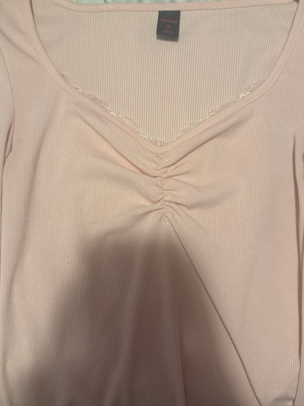 Light Pink V-Neck Top.